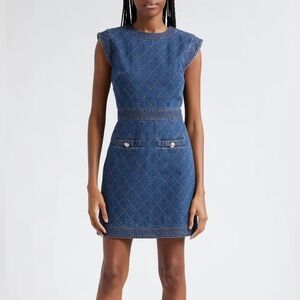 Veronica Beard Ginny Denim Quilted Mini Dress